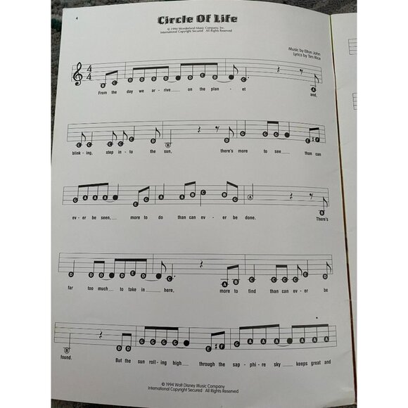 The Lion King Piano Fun! E-Z Play Songbook By Hal Leonard - Picture 4 of 4